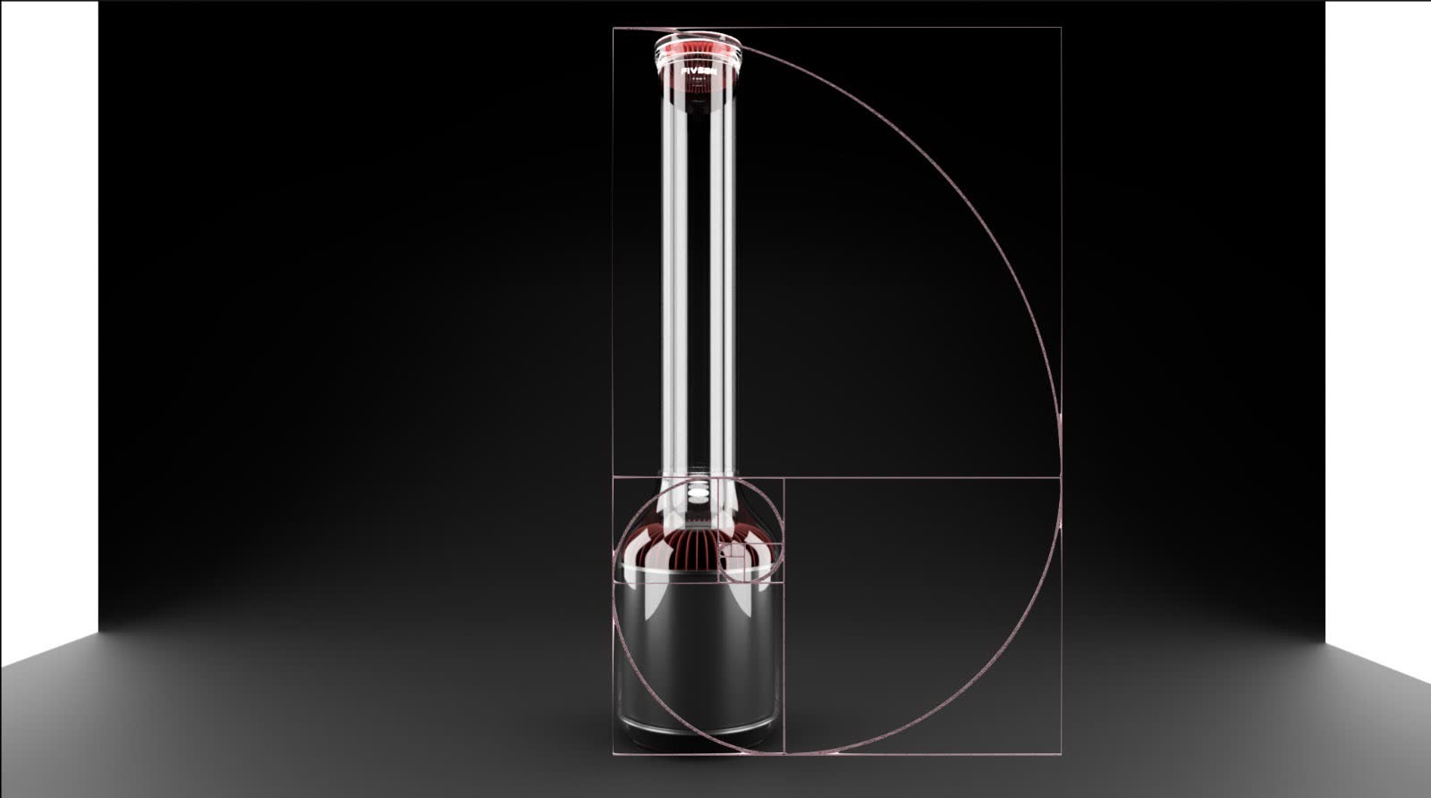 V-Sculpture CGI mit Goldener Schnitt Overlay